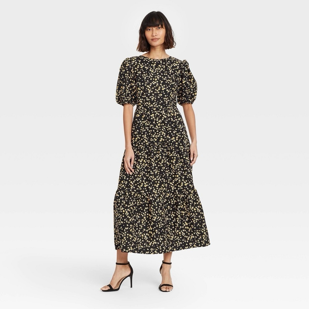 WhoWhatWear maxi dress with yellow florals